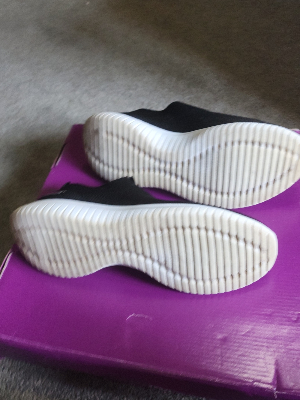 Skechers Black Knit Slip-On Sneakers with White Sole - Picture 3 of 4